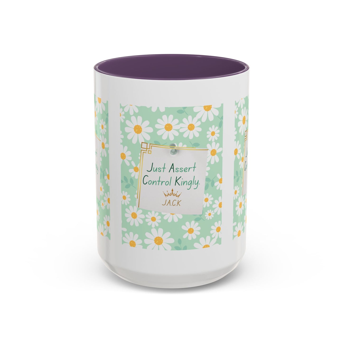 Personalized Floral Message Accent Coffee Mug