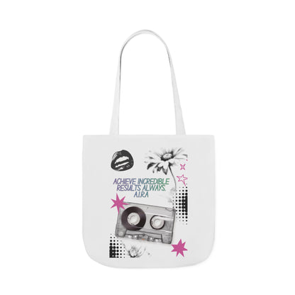 Personalized Initial Quote Cassette Vibes Canvas Tote Custom Name