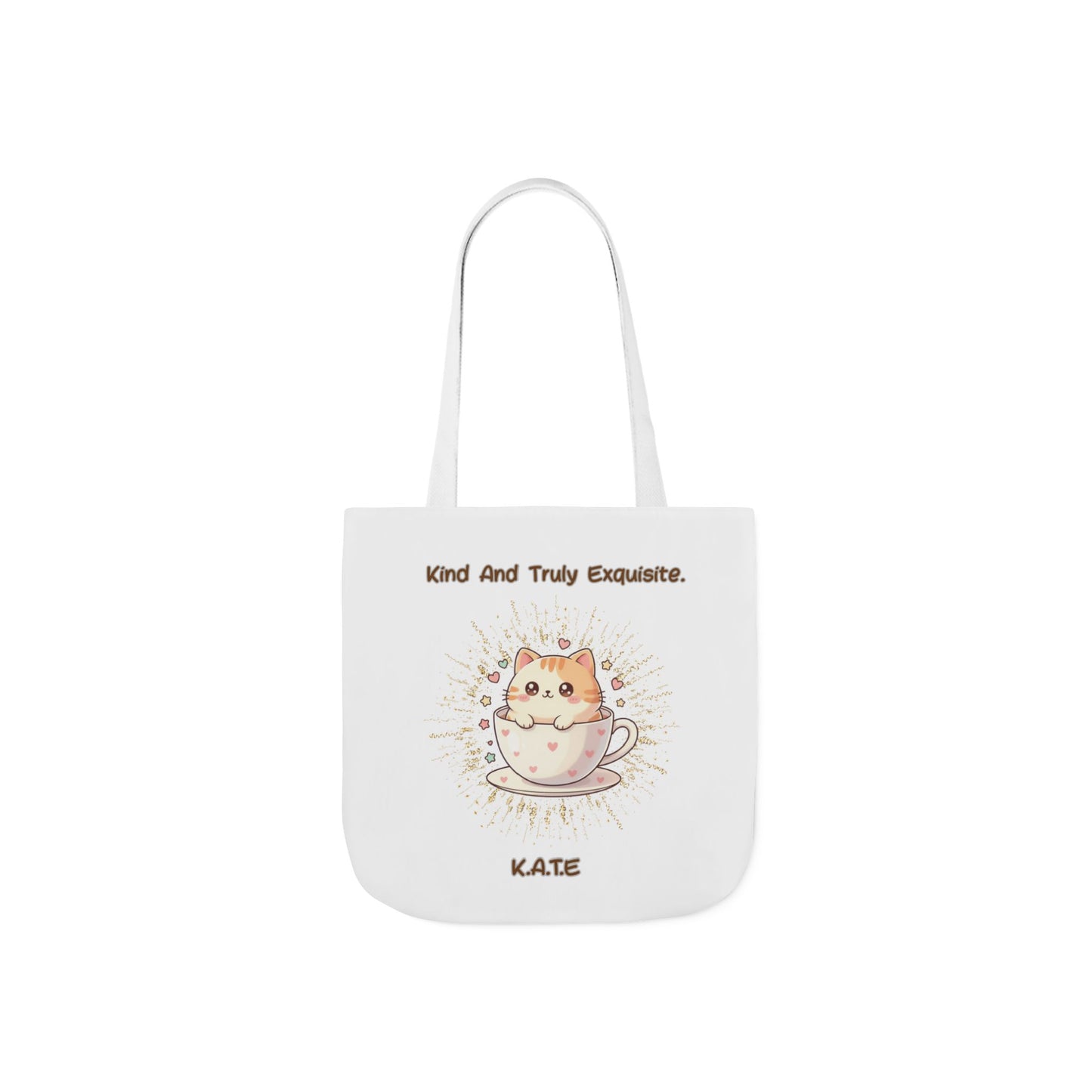 Personalized Initial Quote Exquisite Cat Canvas Tote Custom Name