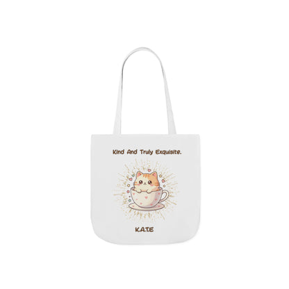 Personalized Initial Quote Exquisite Cat Canvas Tote Custom Name