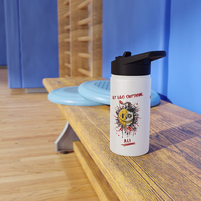 Personalized Initial Quote Split Smile Skull Stainless Steel Water Bottle