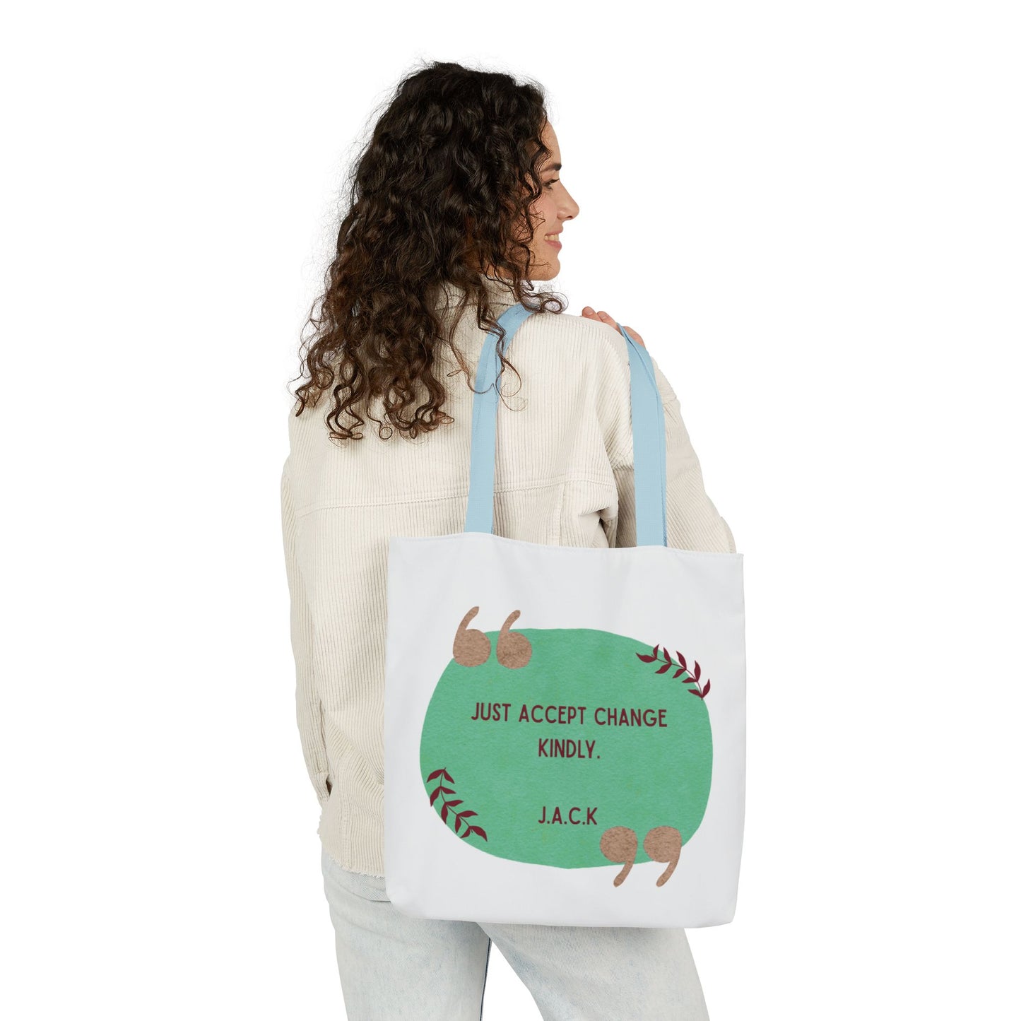 Personalized Initial Quote Inspirational  Note Canvas Tote Custom Name