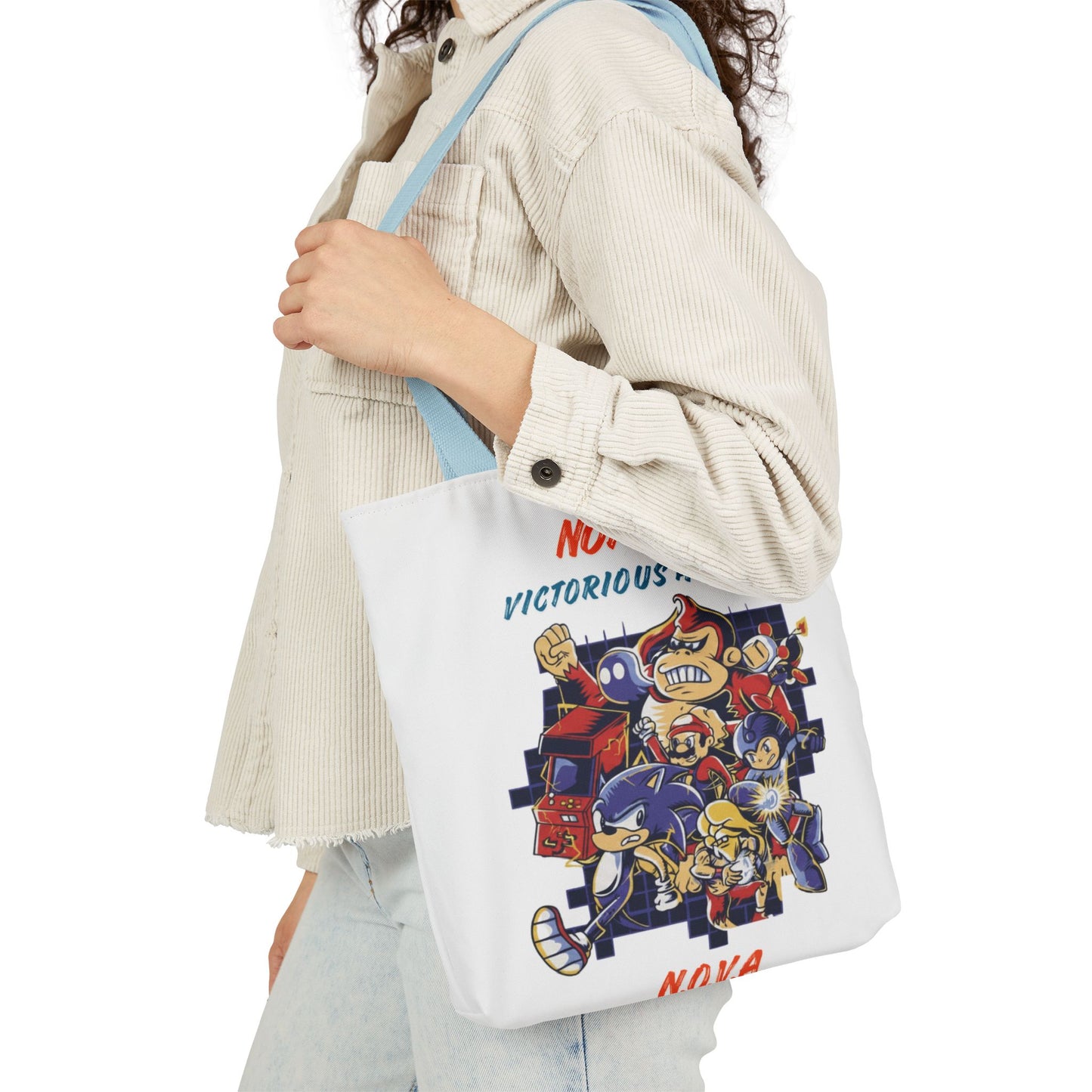 Personalized Initial Quote Cartoon Canvas Tote Custom Name