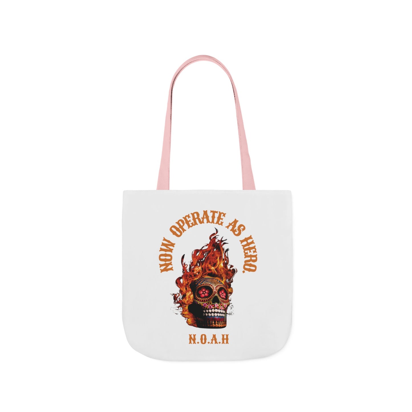 Personalized Initial Quote Fire Skull Canvas Tote Custom Name