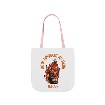 Personalized Initial Quote Fire Skull Canvas Tote Custom Name