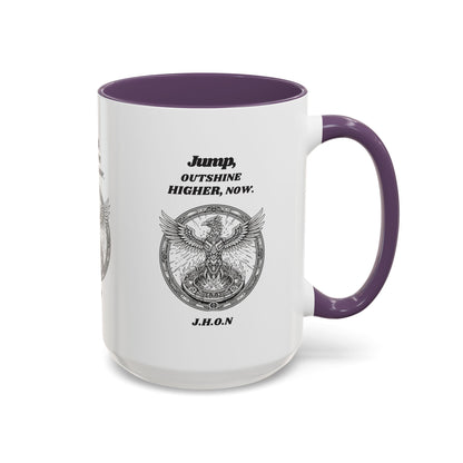 Personalized Eagle Circle Accent Coffee Mug
