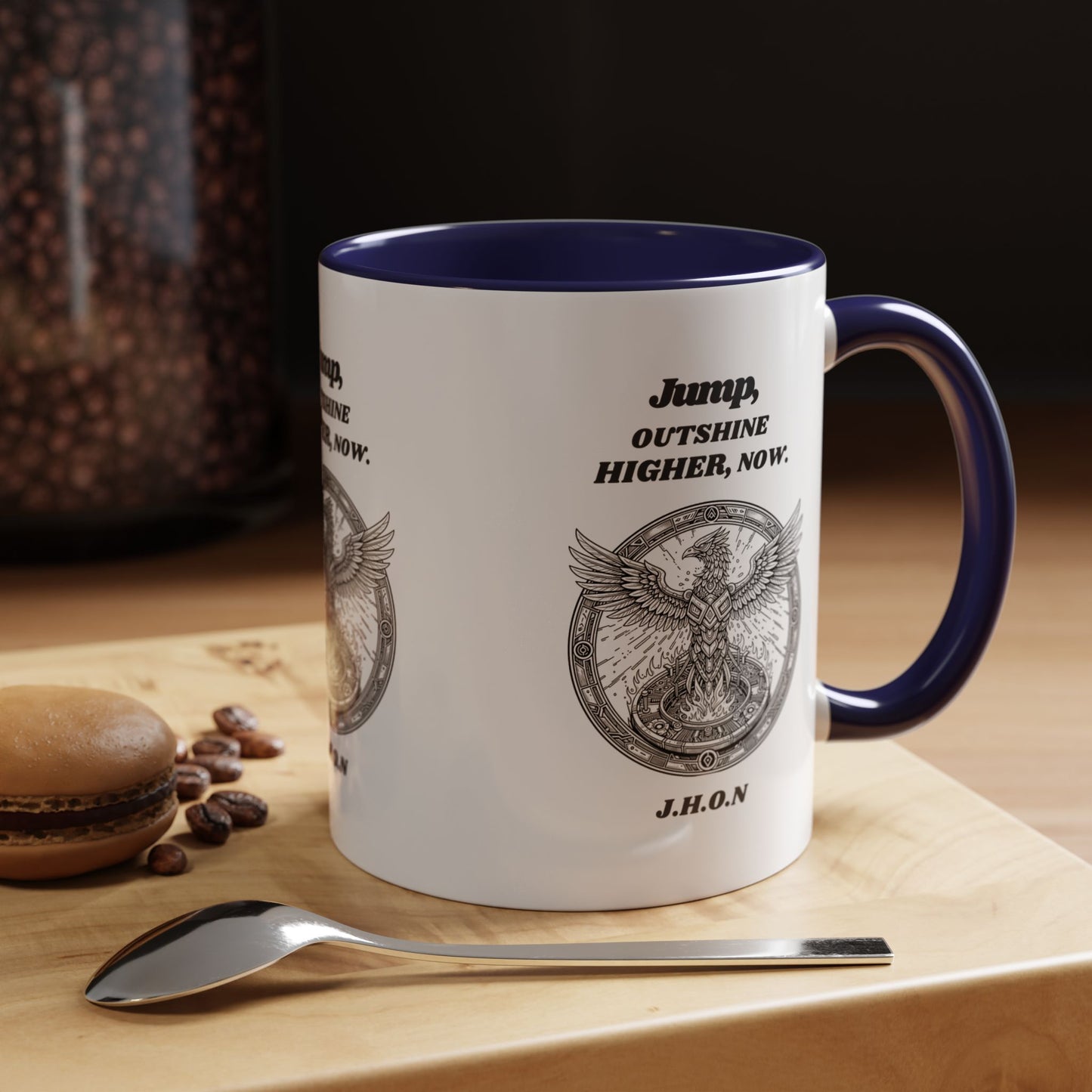 Personalized Eagle Circle Accent Coffee Mug