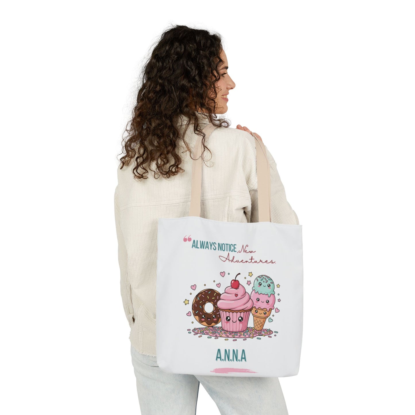 Personalized Initial Quote Sweet Treat Canvas Tote Custom Name