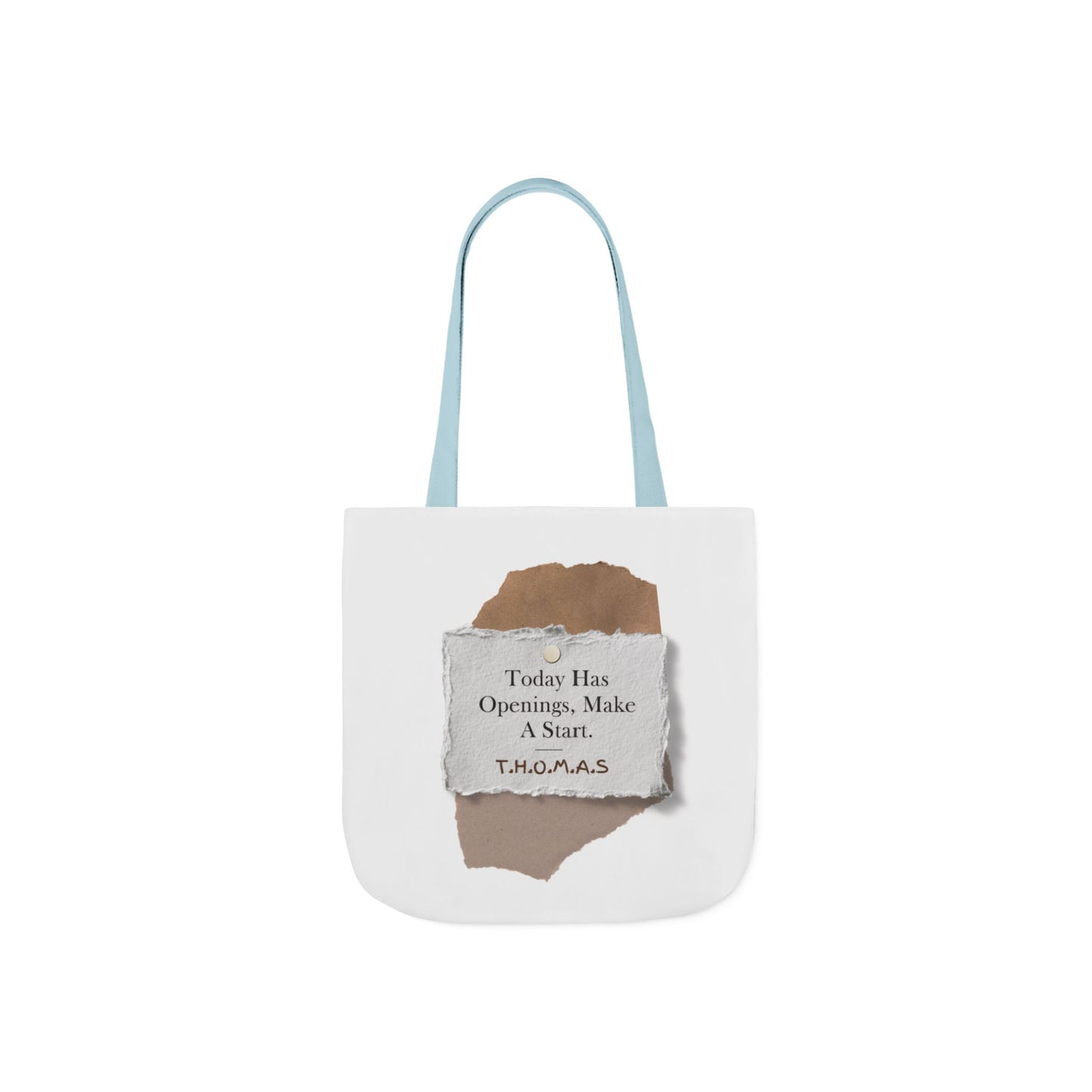 Personalized Initial Quote Torn Paper Canvas Tote Custom Name