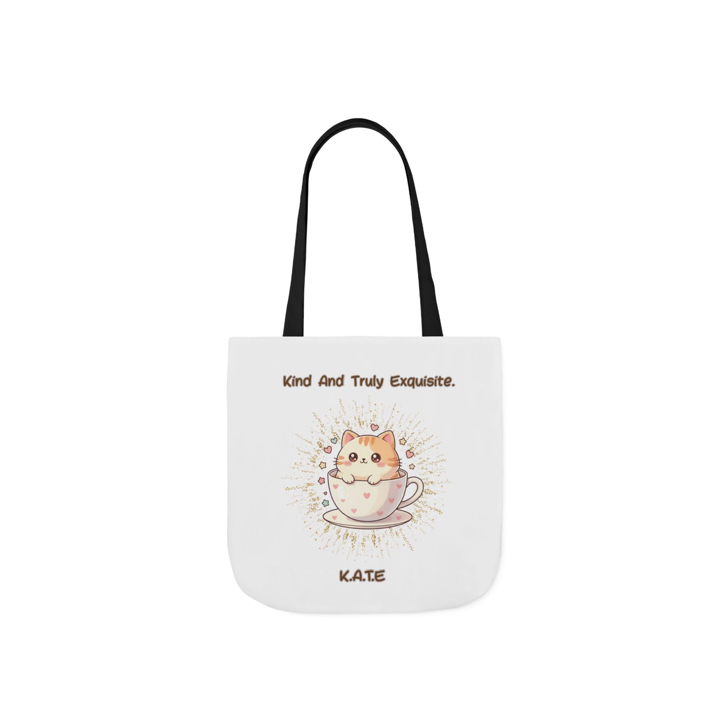 Personalized Initial Quote Exquisite Cat Canvas Tote Custom Name