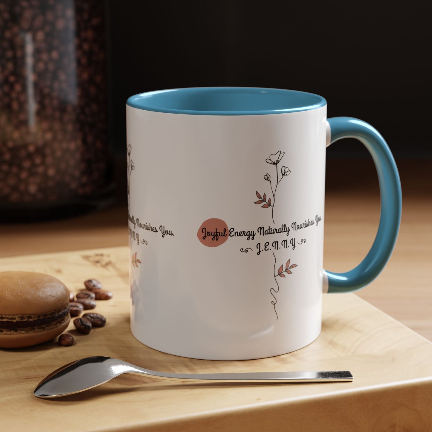 Personalized Initial Floral Minimalist Accent Coffee Mug
