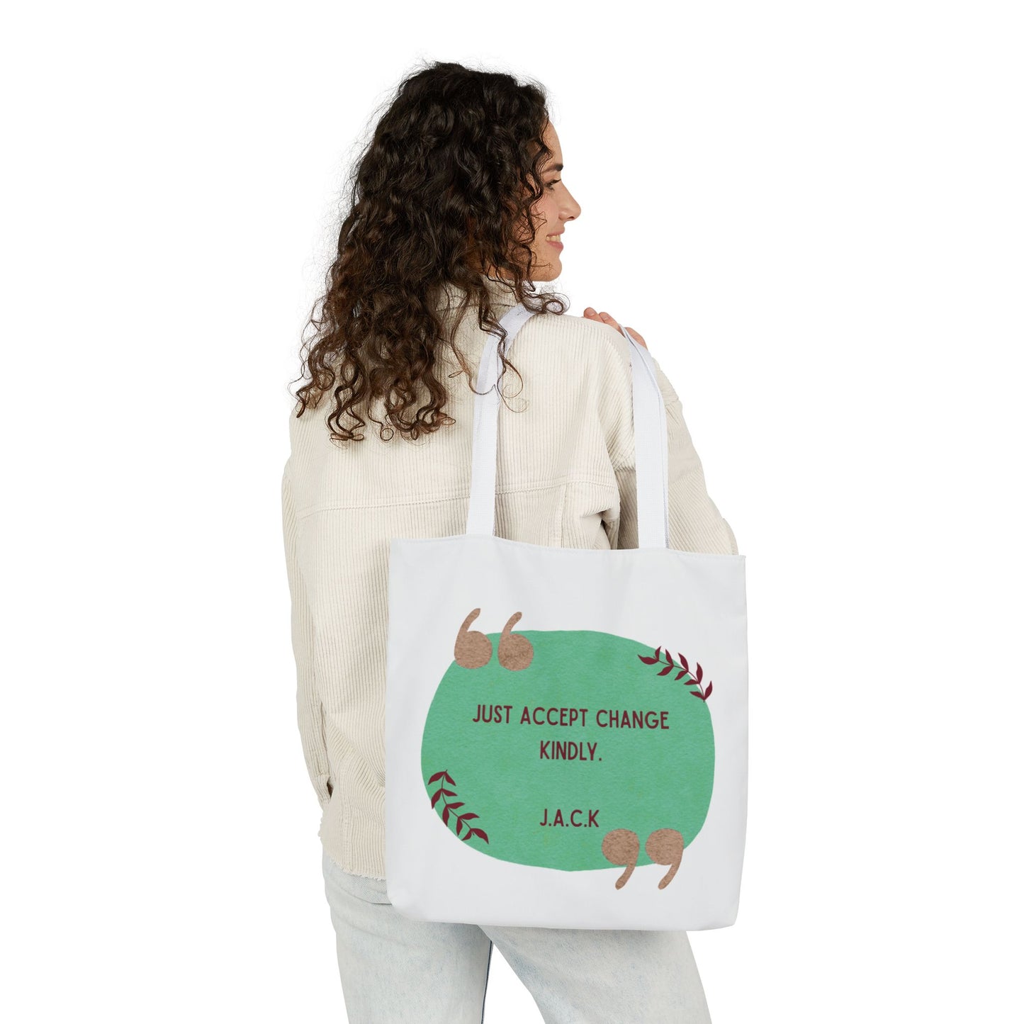 Personalized Initial Quote Inspirational  Note Canvas Tote Custom Name