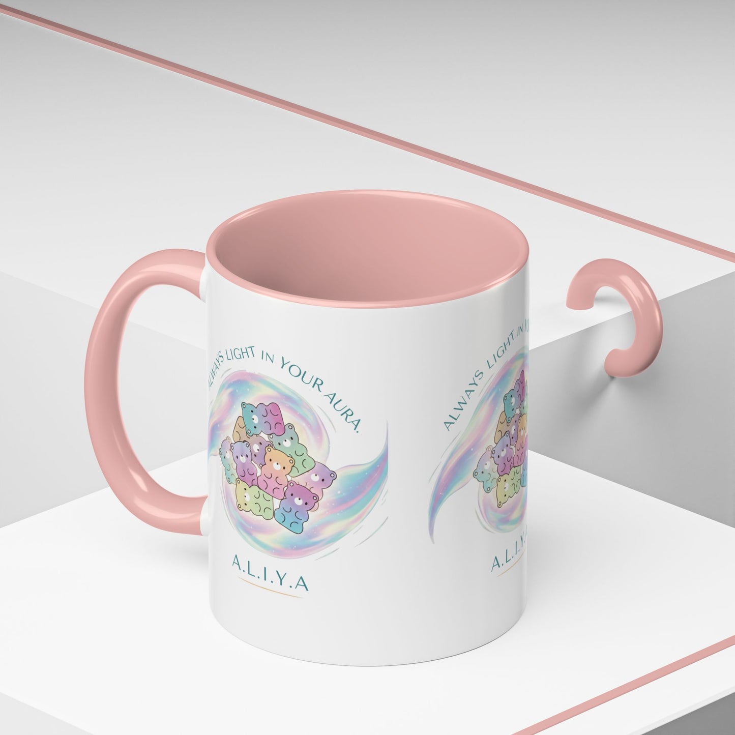 Personalized Initial Cloud Collage Accent Coffee Mug