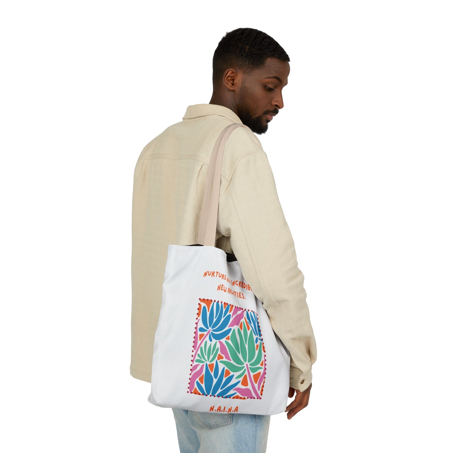 Personalized Initial Quote Colorful Momentum Canvas Tote Custom Name