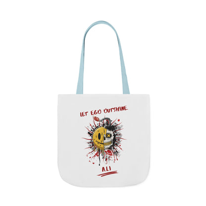 Personalized Initial Quote Split Smile Skull Canvas Tote Custom Name