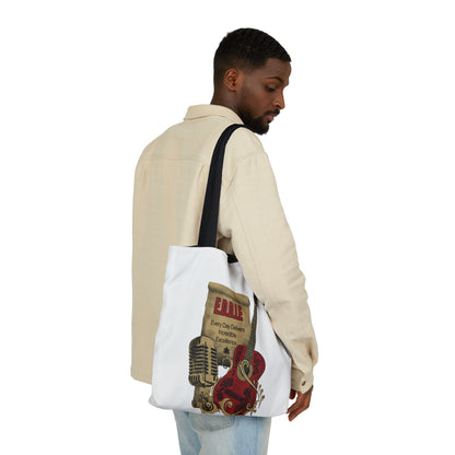 Personalized Initial Quote Guitar Canvas Tote Custom Name