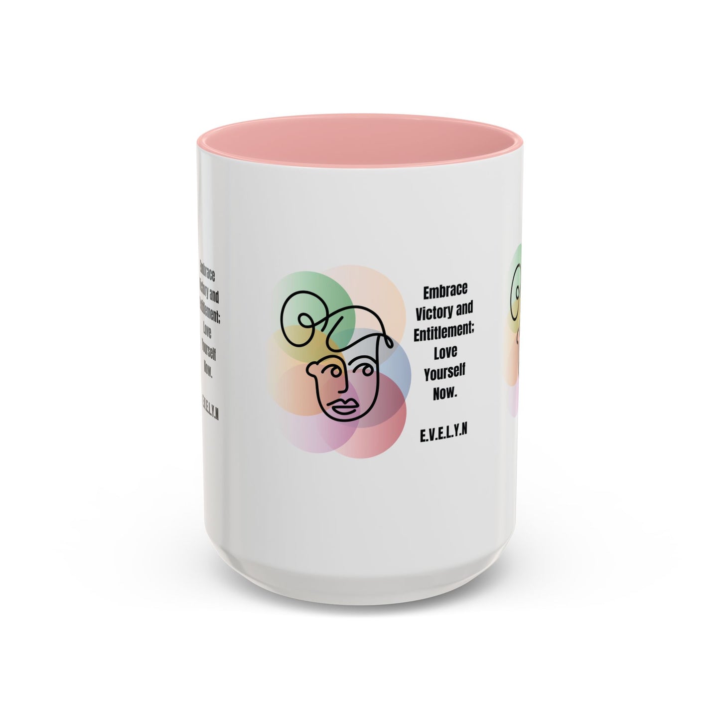 Personalized Initial Sketch Girl Accent Coffee Mug