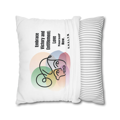 Personalized Initial Quote Simple Girl — Custom Sayings on Square Poly Canvas Pillowcase