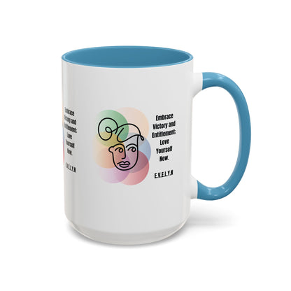 Personalized Initial Sketch Girl Accent Coffee Mug