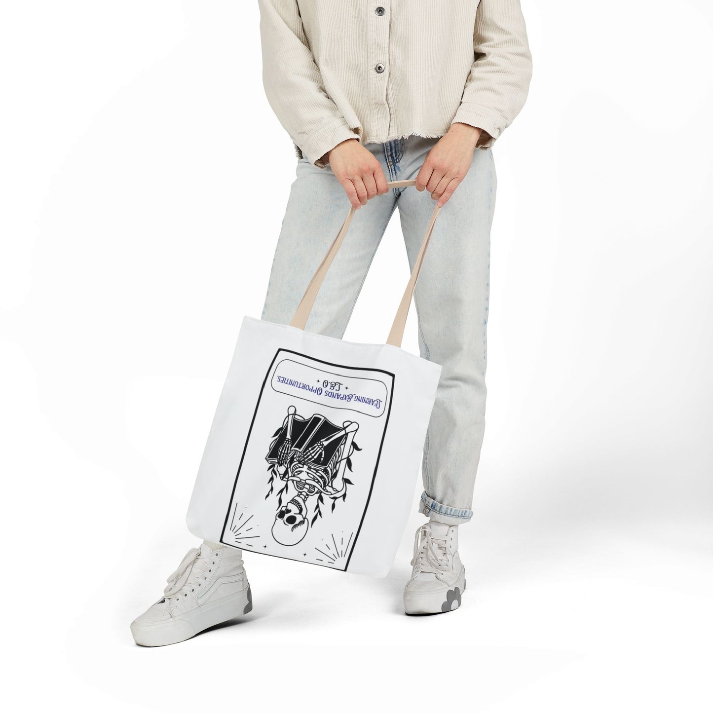 Personalized Initial Quote Skeleton Canvas Tote Custom Name