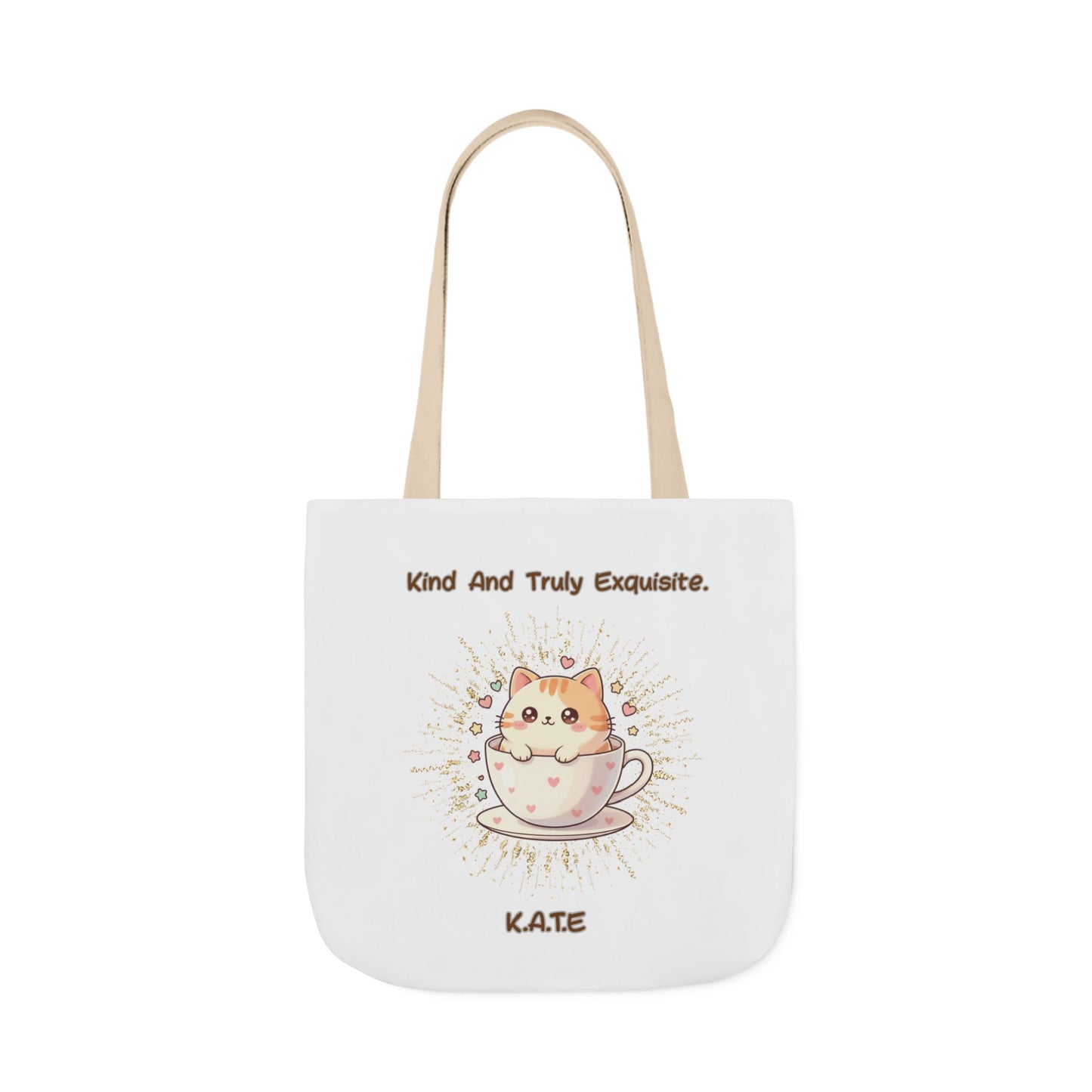 Personalized Initial Quote Exquisite Cat Canvas Tote Custom Name