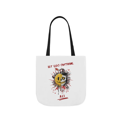 Personalized Initial Quote Split Smile Skull Canvas Tote Custom Name