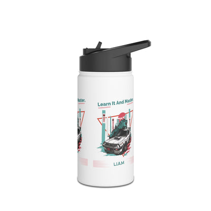 Personalized Initial Quote Dinosaur Car Stainless Steel Water Bottle