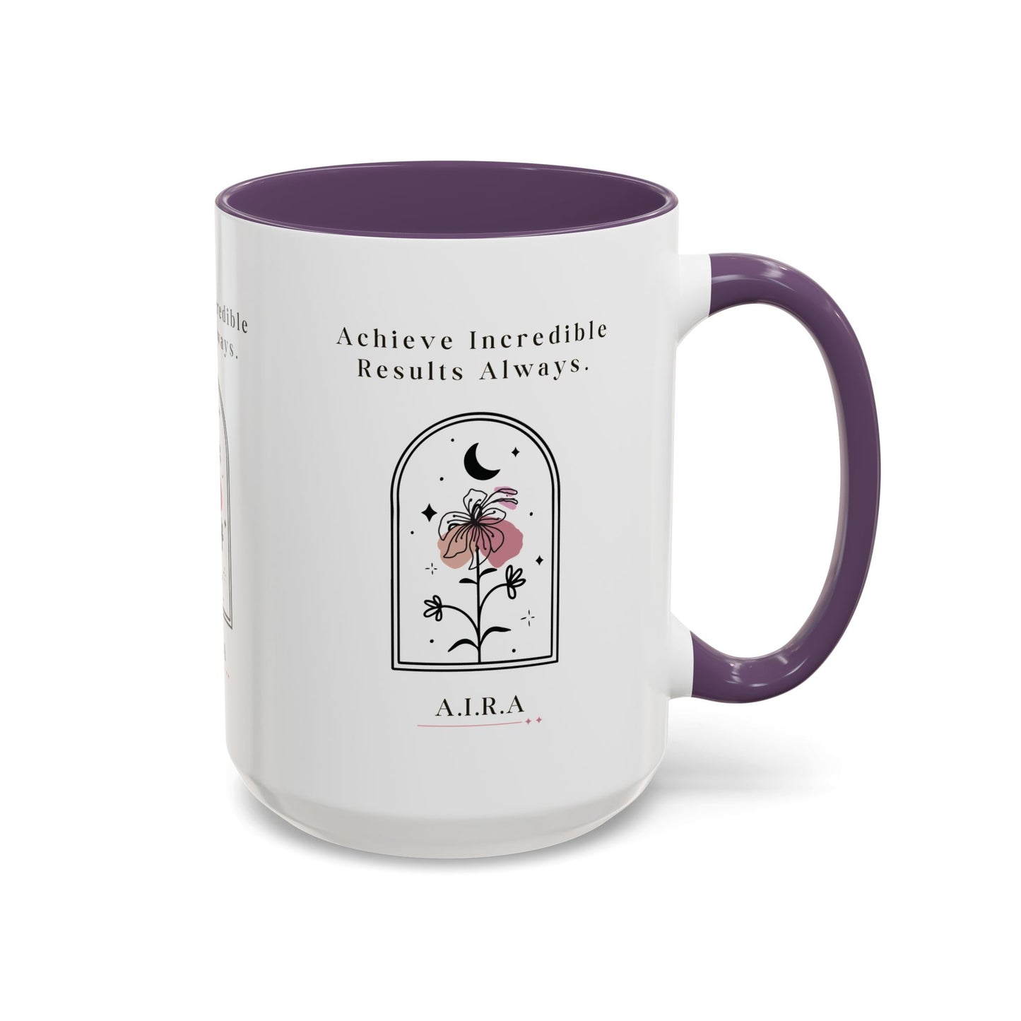 Personalized Initial Floral Moon Accent Coffee Mug