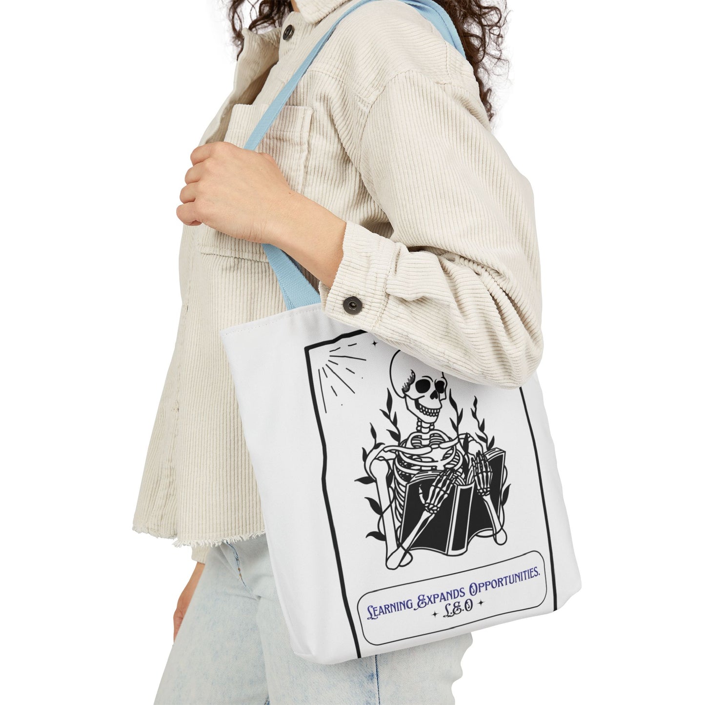 Personalized Initial Quote Skeleton Canvas Tote Custom Name