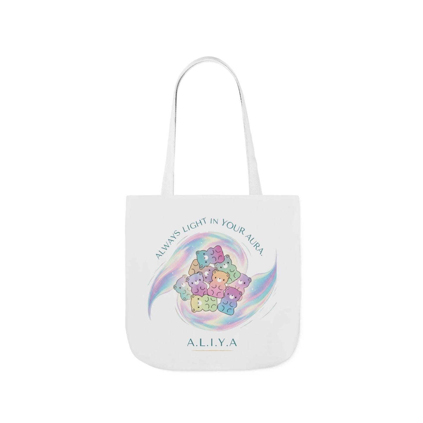 Personalized Initial Quote Pastel Cloud Canvas Tote Custom Name