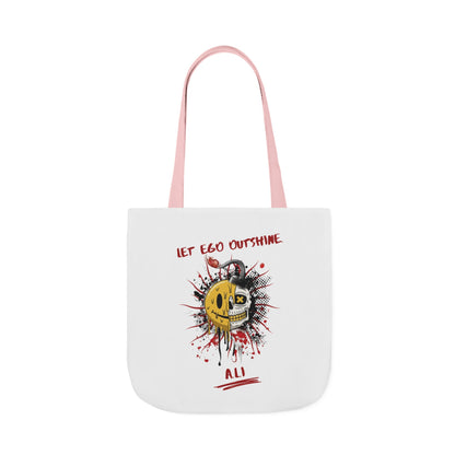 Personalized Initial Quote Split Smile Skull Canvas Tote Custom Name