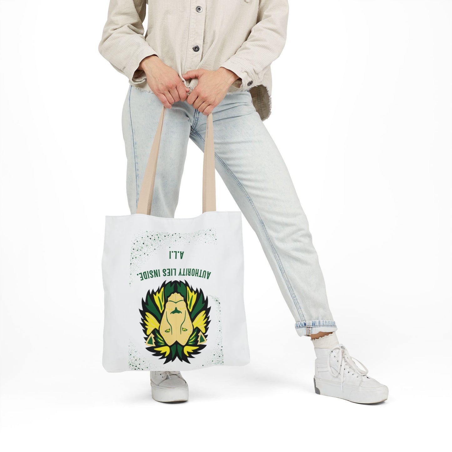 Personalized Initial Quote Lion Canvas Tote Custom Name