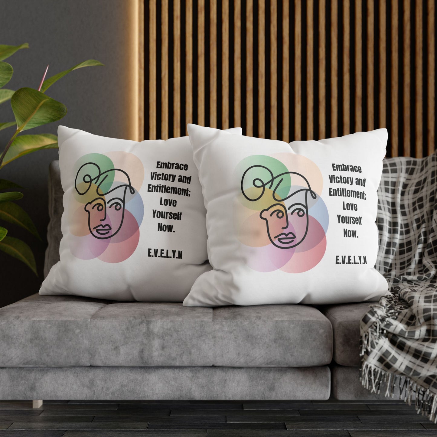 Personalized Initial Quote Simple Girl — Custom Sayings on Square Poly Canvas Pillowcase