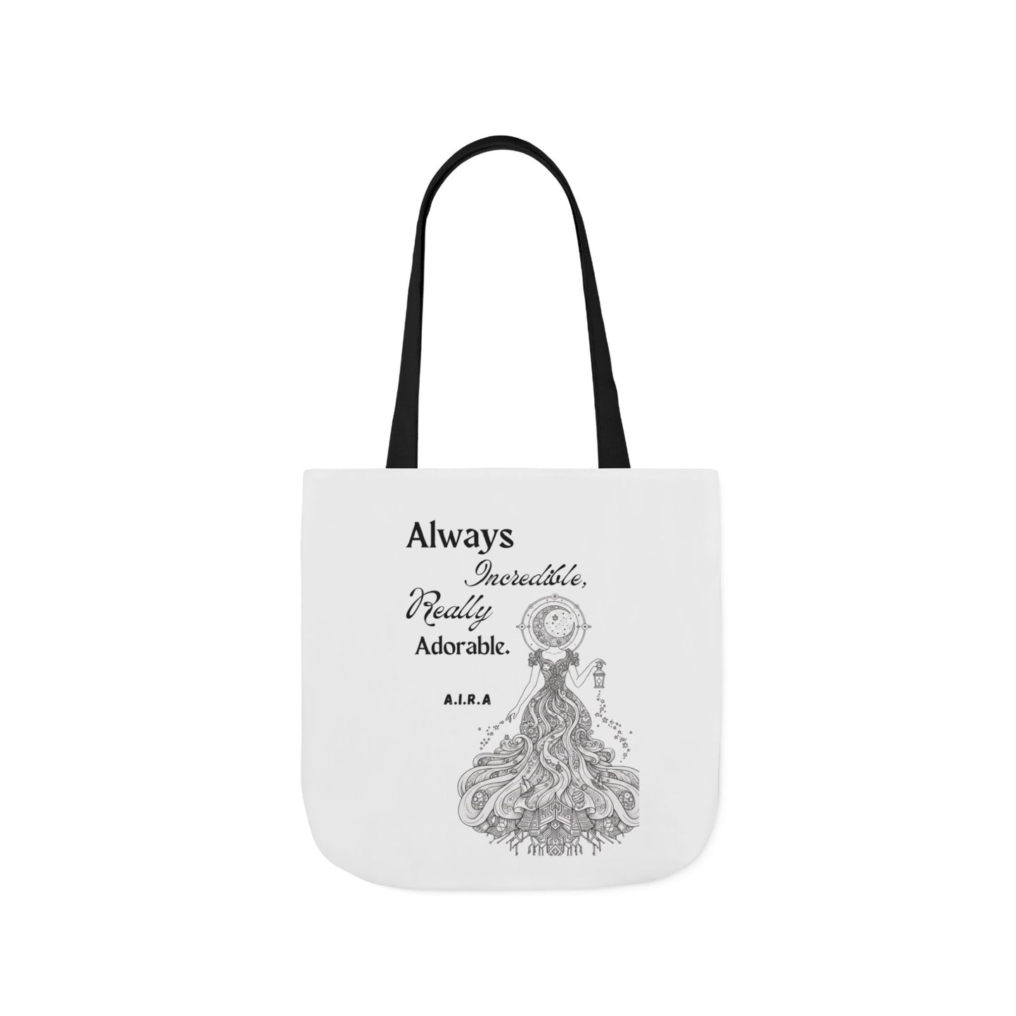 Personalized Initial Quote Light Girl Canvas Tote Custom Name