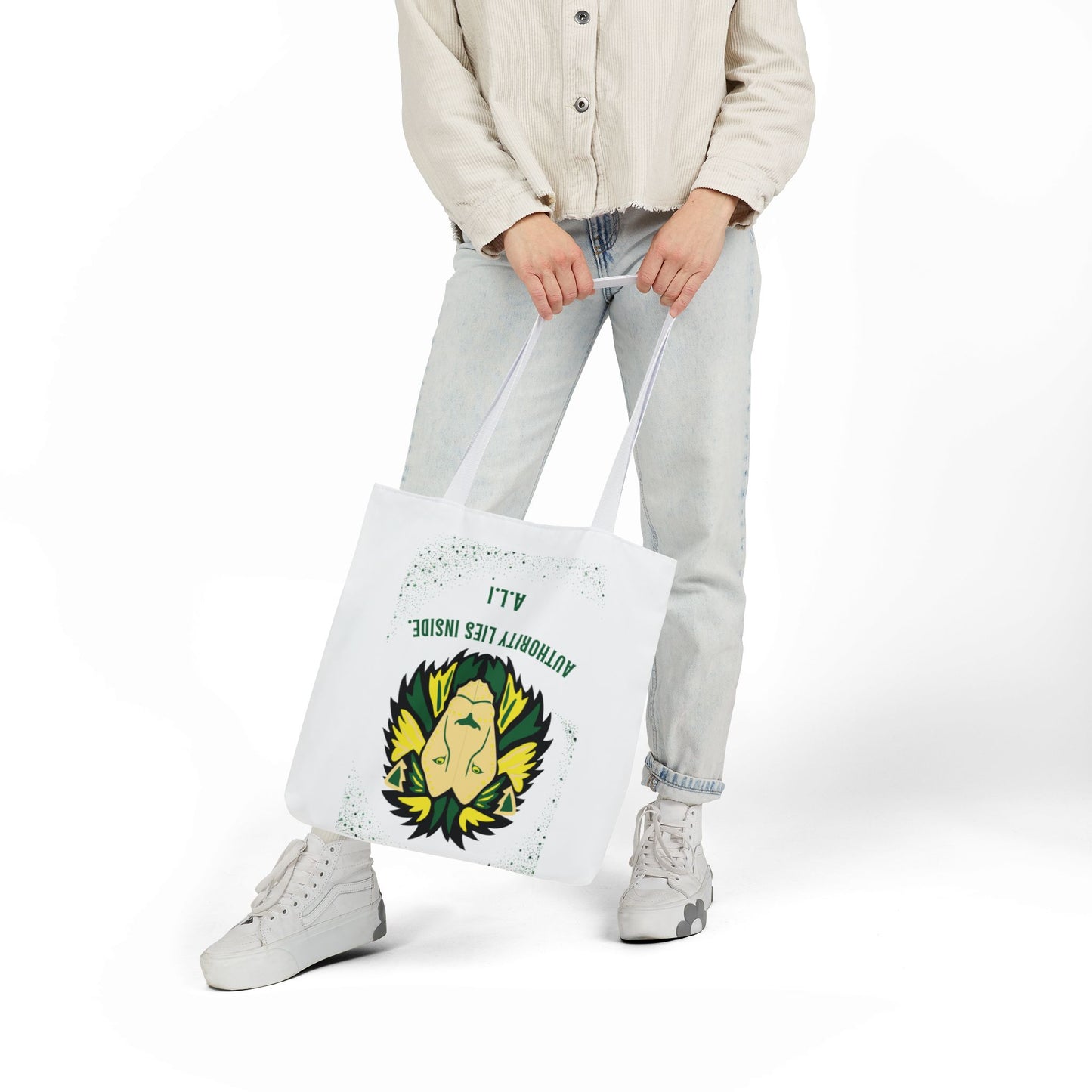 Personalized Initial Quote Lion Canvas Tote Custom Name