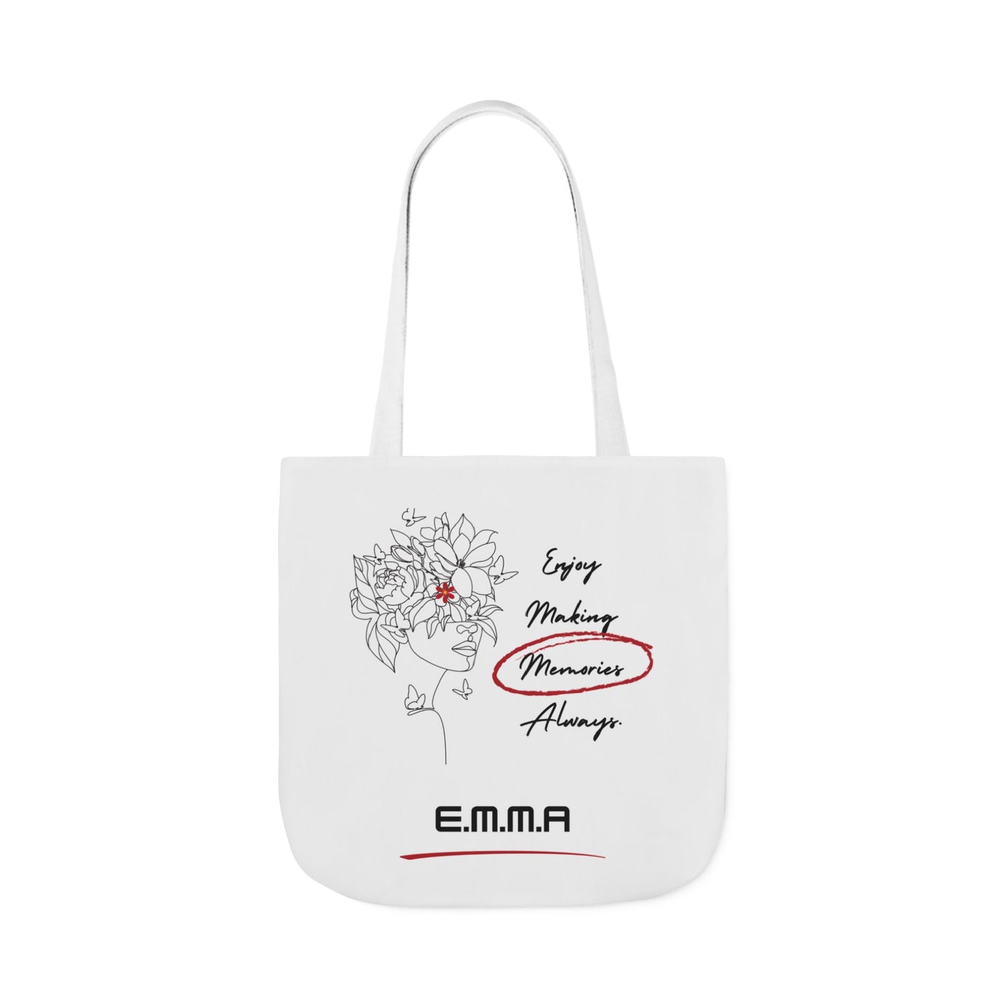 Personalized Initial Quote Floral Girl Canvas Tote Custom Name