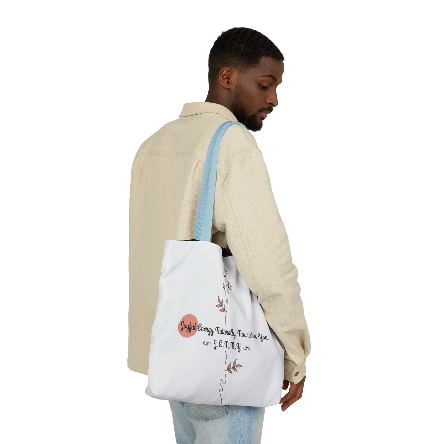 Personalized Initial Quote Floral Minimalist Canvas Tote Custom Name