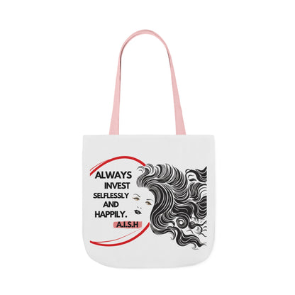 Personalized Initial Quote Inspirational Girl Canvas Tote Custom Name