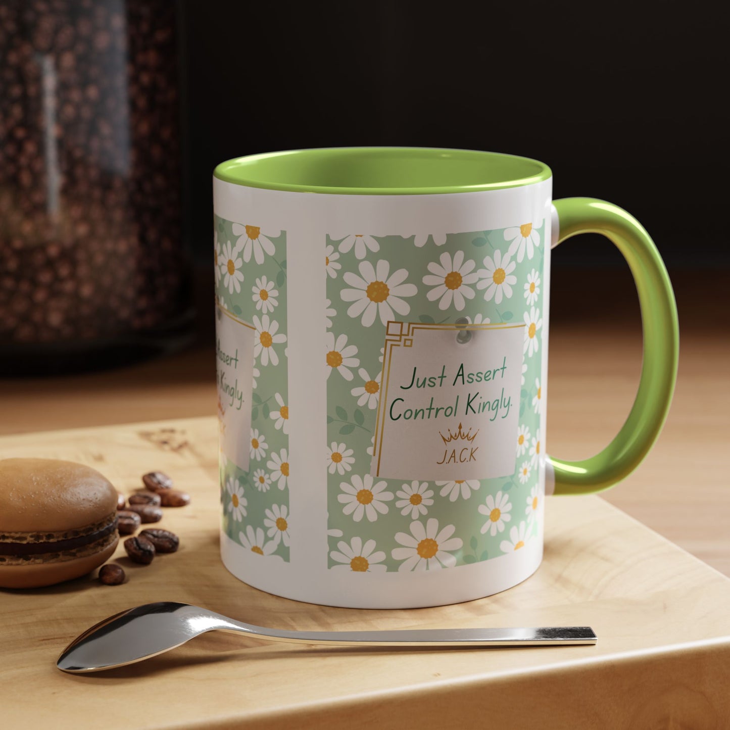 Personalized Floral Message Accent Coffee Mug