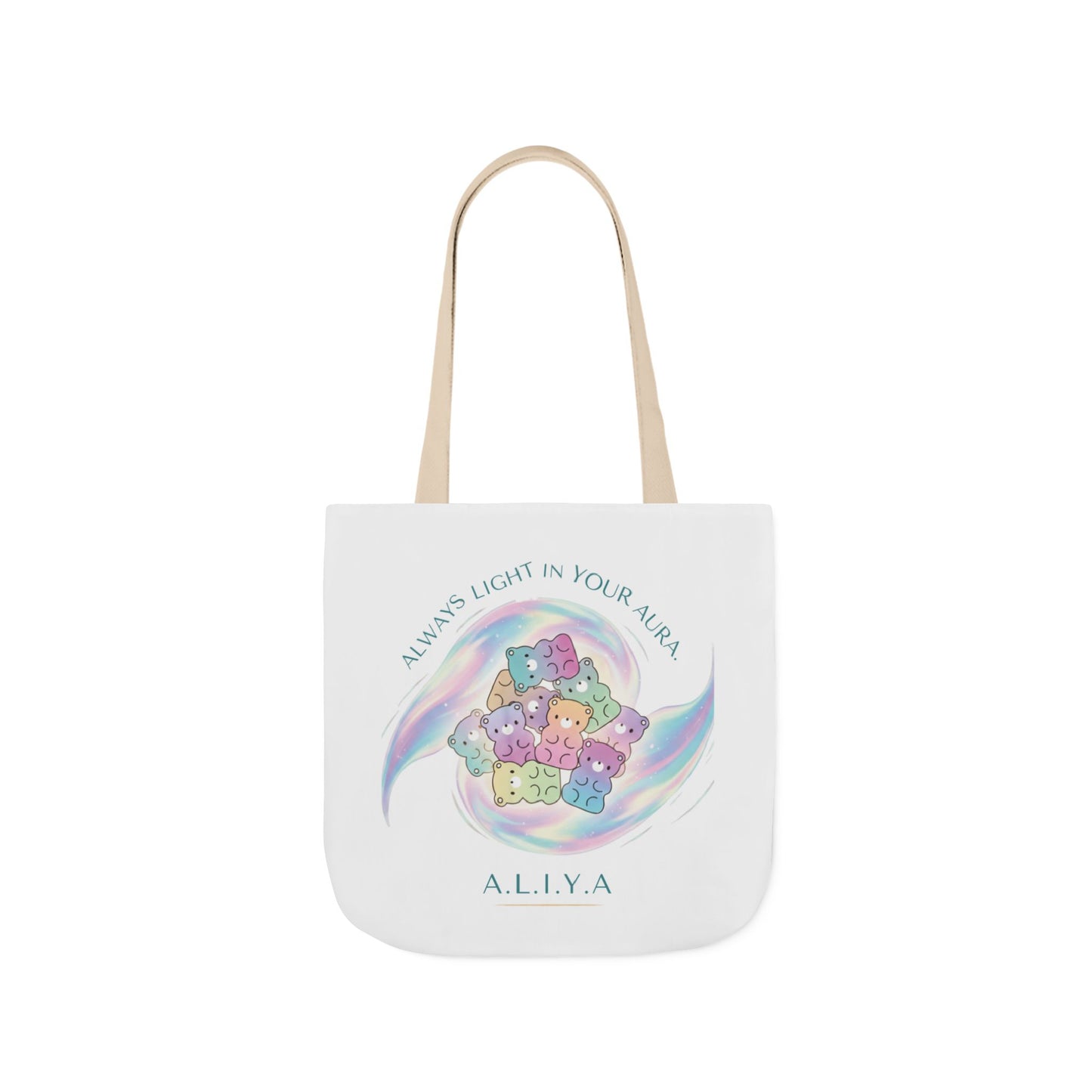Personalized Initial Quote Pastel Cloud Canvas Tote Custom Name