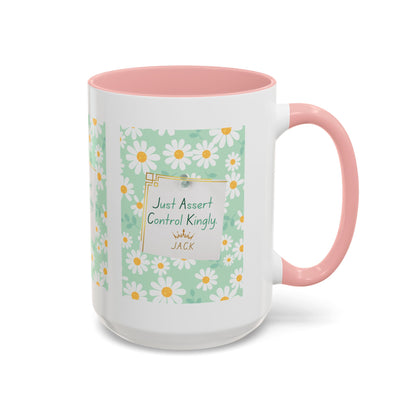 Personalized Floral Message Accent Coffee Mug