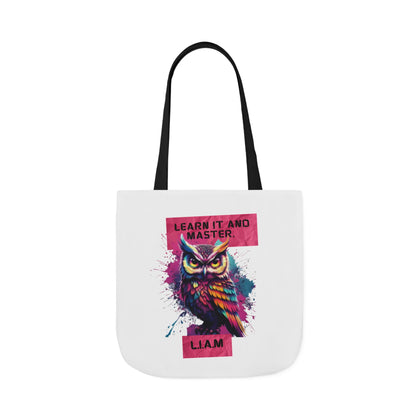 Personalized Initial Quote Owl Canvas Tote Custom Name