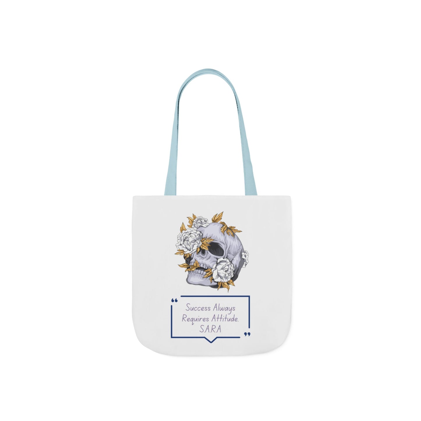 Personalized Initial Quote Floral Skull Canvas Tote Custom Name