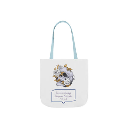 Personalized Initial Quote Floral Skull Canvas Tote Custom Name
