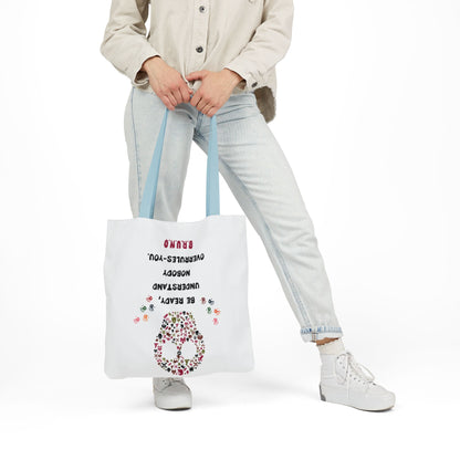 Personalized Initial Quote Floral Skull Canvas Tote Custom Name