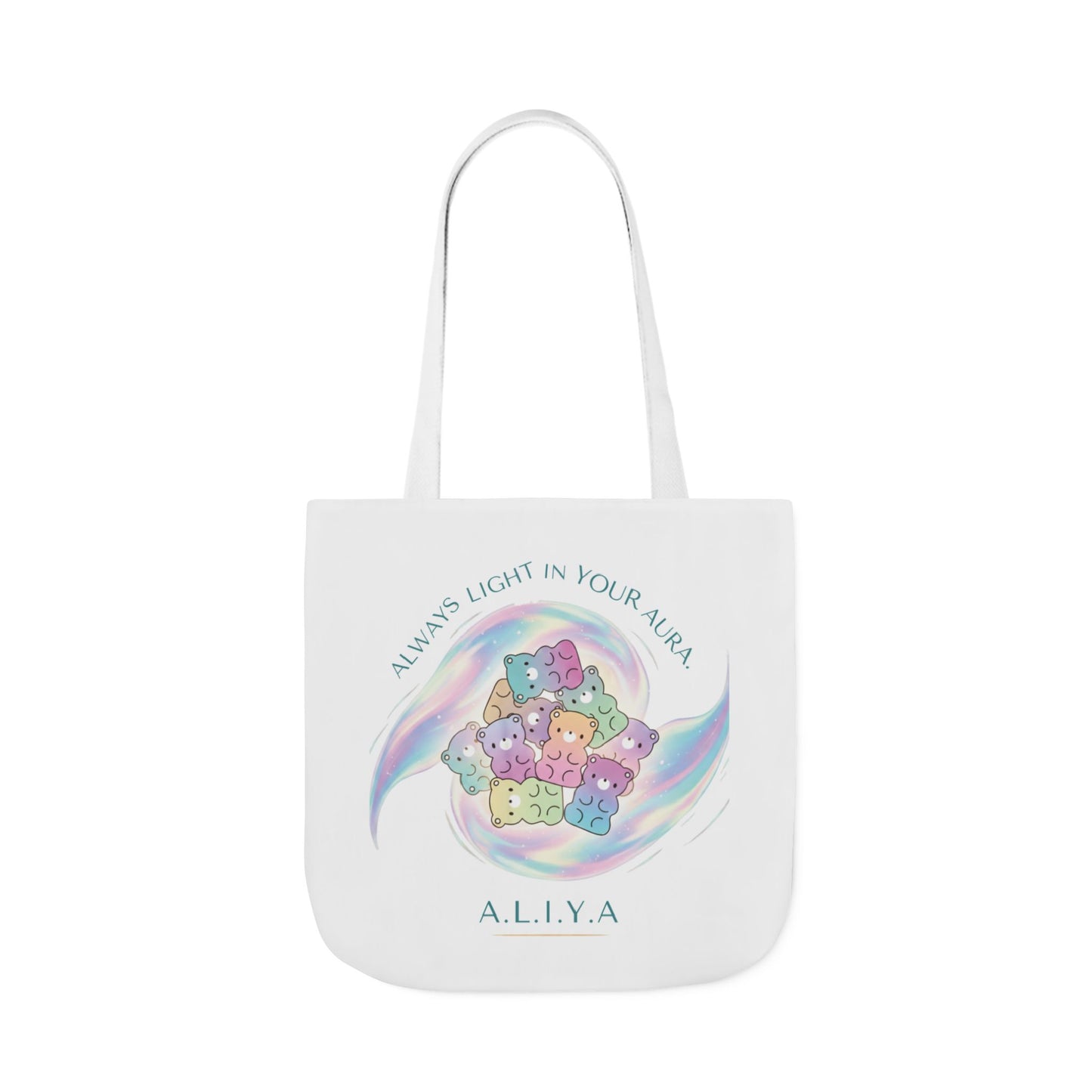 Personalized Initial Quote Pastel Cloud Canvas Tote Custom Name
