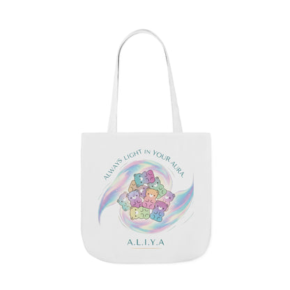 Personalized Initial Quote Pastel Cloud Canvas Tote Custom Name