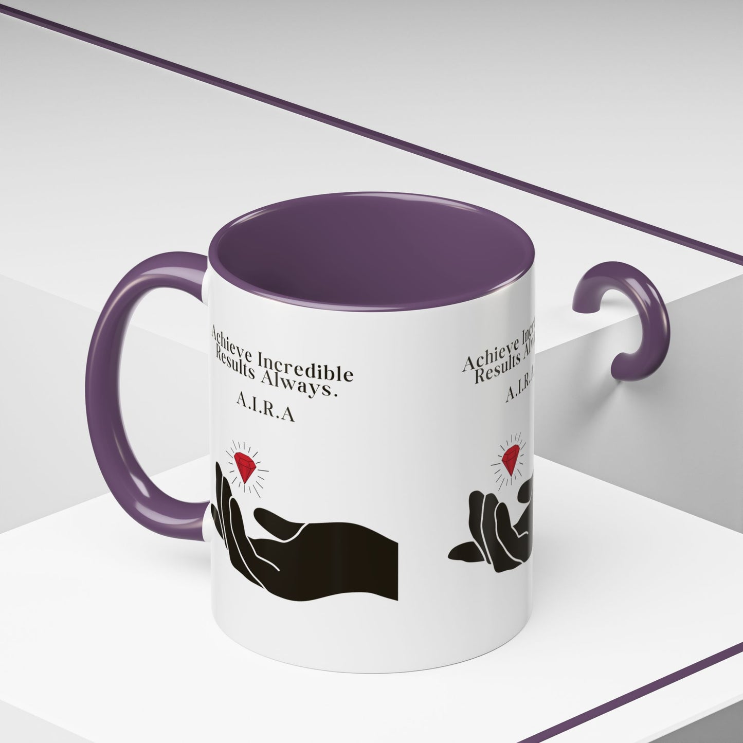 Personalized Initial Hand and Gem Accent Coffee Mug