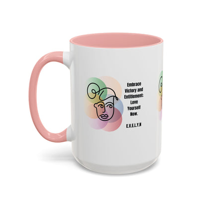 Personalized Initial Sketch Girl Accent Coffee Mug