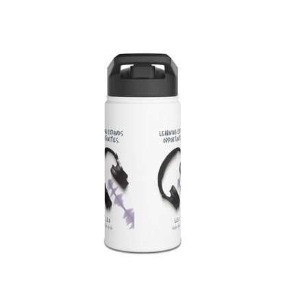 Personalized Initial Quote Headphones Stainless Steel Water Bottle